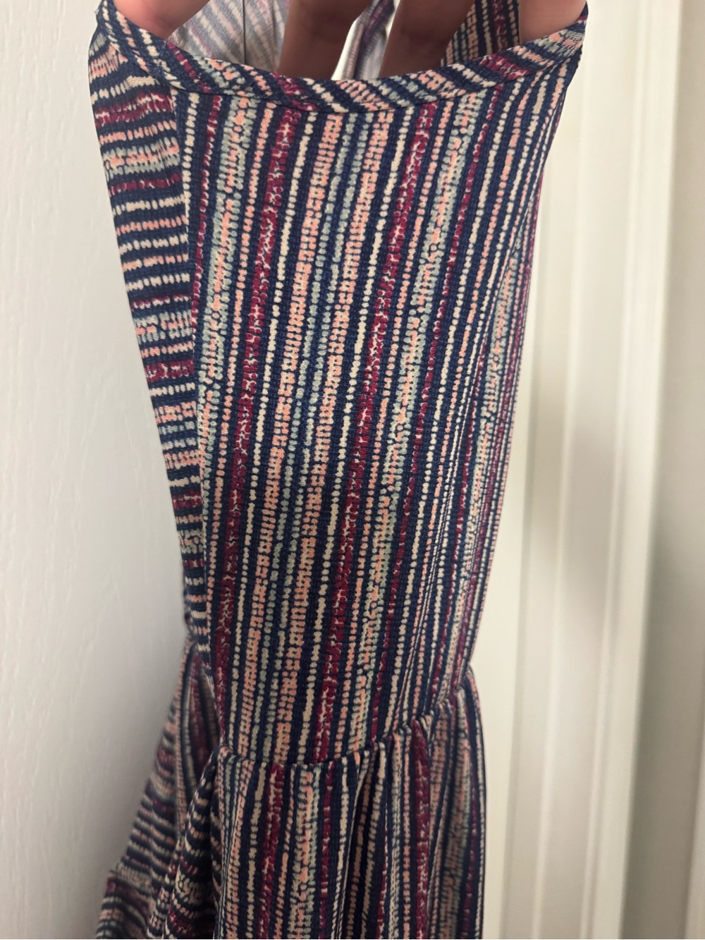 BCBGeneration Striped Pull On Jumpsuit in Navy and Pink - Picture 9 of 10